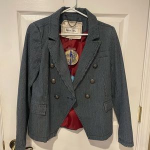 Neiman Marcus military style blazer.  Pin Stripe detail